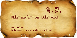 Mészáros Dávid névjegykártya