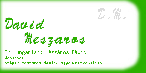 david meszaros business card